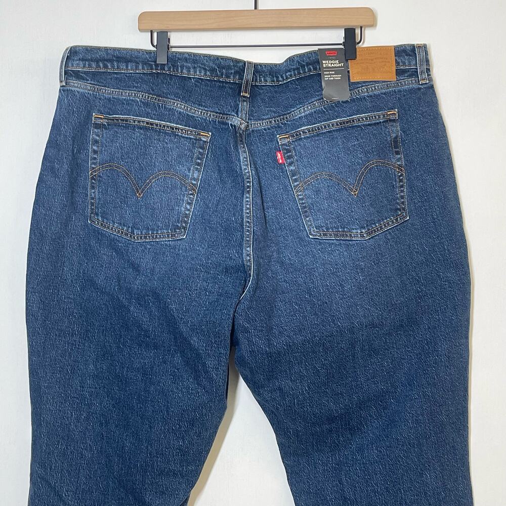 NEW Levi’s Wedgie Straight Jeans Womens Size 24W Blue Denim High Rise Button Fly - Picture 5 of 9